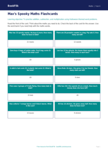 Free Halloween Maths Flashcards | Year 4 Supported | BookFlik