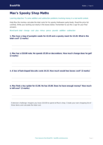 Free Halloween Maths Template | Year 4 Supported | BookFlik