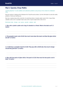 Free Halloween Maths Track Sheet | Year 4 Supported | BookFlik