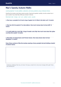 Free Halloween Maths Worksheet | Year 4 Supported | BookFlik