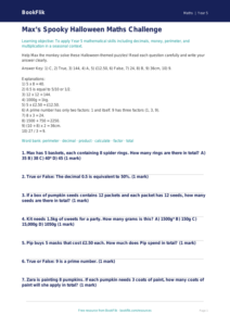Free Halloween Maths Quiz | Year 5 Core | BookFlik