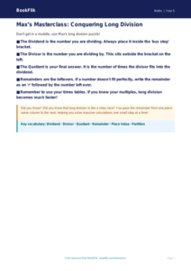 Free Long Division Poster | Year 5 Core | BookFlik