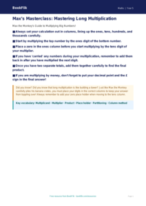 Free Long Multiplication Poster | Year 5 Core | BookFlik