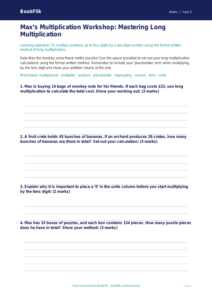 Free Long Multiplication Template | Year 5 Core | BookFlik