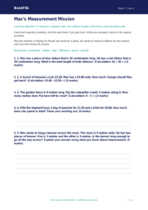 Free Measurement Assessment | Year 4 Supported | BookFlik