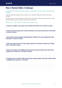 Free Mental Maths Assessment | Year 4 Supported | BookFlik