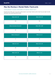 Free Mental Maths Flashcards | Year 4 Supported | BookFlik