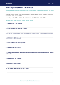 Free Mental Maths Quiz | Year 4 Supported | BookFlik
