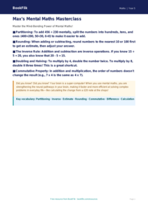 Free Mental Maths Poster | Year 5 Core | BookFlik