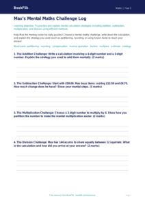 Free Mental Maths Template | Year 5 Core | BookFlik