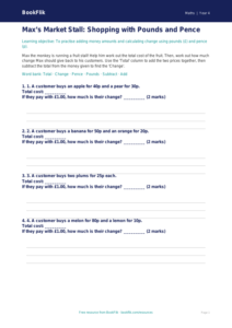 Free Money Activity Sheet | Year 4 Supported | BookFlik