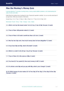 Free Money Quiz | Year 4 Supported | BookFlik