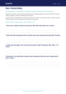 Free Money Track Sheet | Year 4 Supported | BookFlik
