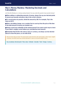 Free Money Poster | Year 5 Core | BookFlik