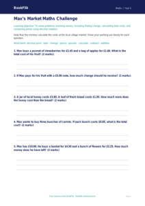 Free Money Worksheet | Year 5 Core | BookFlik