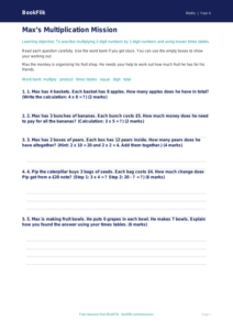 Free Multiplication Assessment | Year 4 Supported | BookFlik