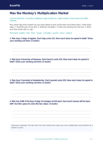 Free Multiplication Template | Year 4 Supported | BookFlik