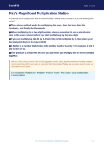 Free Multiplication Poster | Year 5 Core | BookFlik