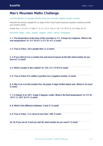 Free Negative Numbers Quiz | Year 5 Core | BookFlik