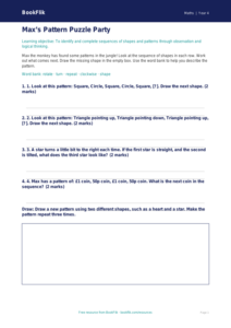 Free Non Verbal Reasoning Activity Sheet | Year 4 Supported | BookFlik