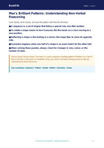 Free Non Verbal Reasoning Poster | Year 4 Supported | BookFlik