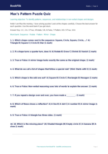 Free Non Verbal Reasoning Quiz | Year 4 Supported | BookFlik
