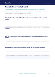 Free Non-Verbal Reasoning Worksheet | Year 4 Practice | BookFlik