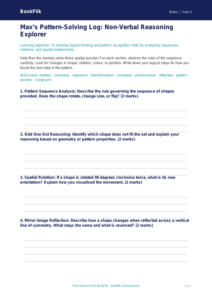 Free Non Verbal Reasoning Template | Year 5 Core | BookFlik