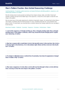 Free Non Verbal Reasoning Track Sheet | Year 5 Core | BookFlik