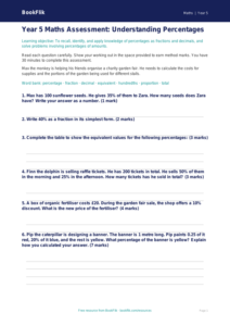 Free Percentages Assessment | Year 5 Core | BookFlik