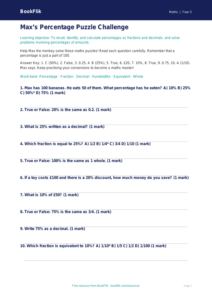 Free Percentages Quiz | Year 5 Core | BookFlik