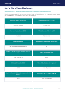Free Place Value Flashcards | Year 4 Supported | BookFlik