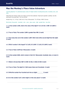 Free Place Value Quiz | Year 4 Supported | BookFlik