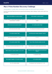Free Prime Numbers Flashcards | Year 5 Core | BookFlik