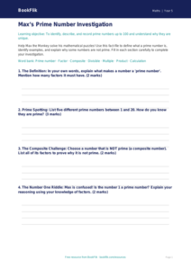 Free Prime Numbers Template | Year 5 Core | BookFlik