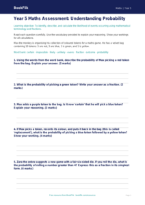 Free Probability Assessment | Year 5 Core | BookFlik