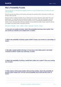 Free Probability Track Sheet | Year 5 Core | BookFlik