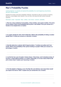 Free Probability Worksheet | Year 5 Core | BookFlik