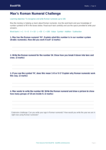 Free Roman Numerals Template | Year 4 Supported | BookFlik