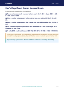 Free Roman Numerals Poster | Year 5 Core | BookFlik