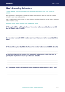 Free Rounding Worksheet | Year 5 Core | BookFlik