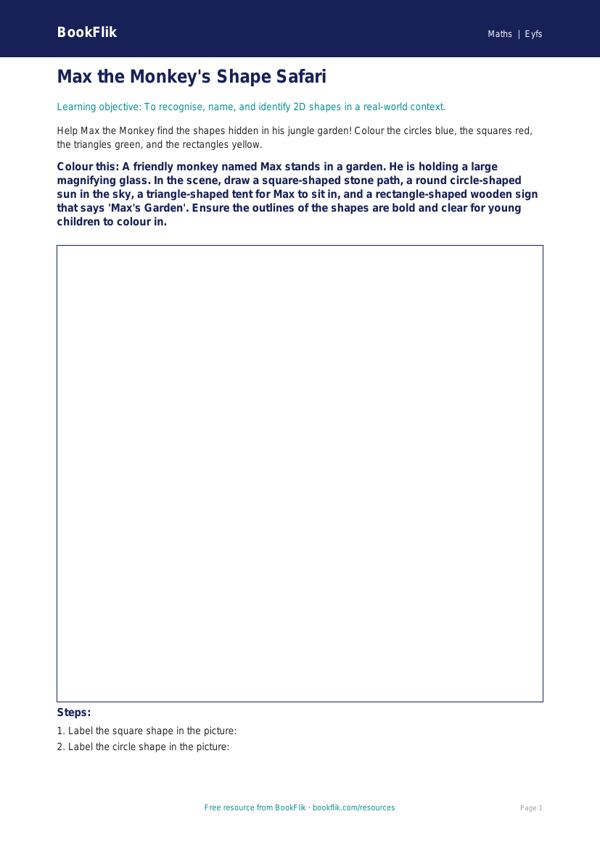 Free Shape Colouring Page | EYFS Core | BookFlik worksheet preview — Maths Shape