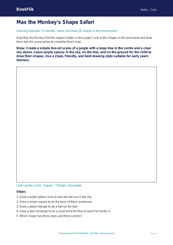 Free Shape Drawing Sheet | EYFS Core | BookFlik worksheet preview — Maths Shape