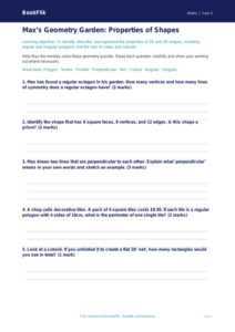 Free Shape Worksheet | Year 5 Core | BookFlik