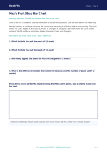 Free Statistics Track Sheet | Year 4 Supported | BookFlik