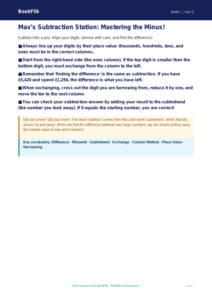 Free Subtraction Poster | Year 5 Core | BookFlik