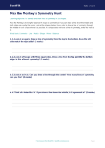 Free Symmetry Activity Sheet | Year 4 Supported | BookFlik