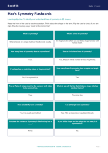 Free Symmetry Flashcards | Year 4 Supported | BookFlik