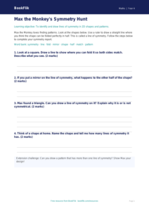Free Symmetry Template | Year 4 Supported | BookFlik