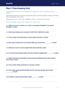 Free Time Quiz | Year 4 Supported | BookFlik